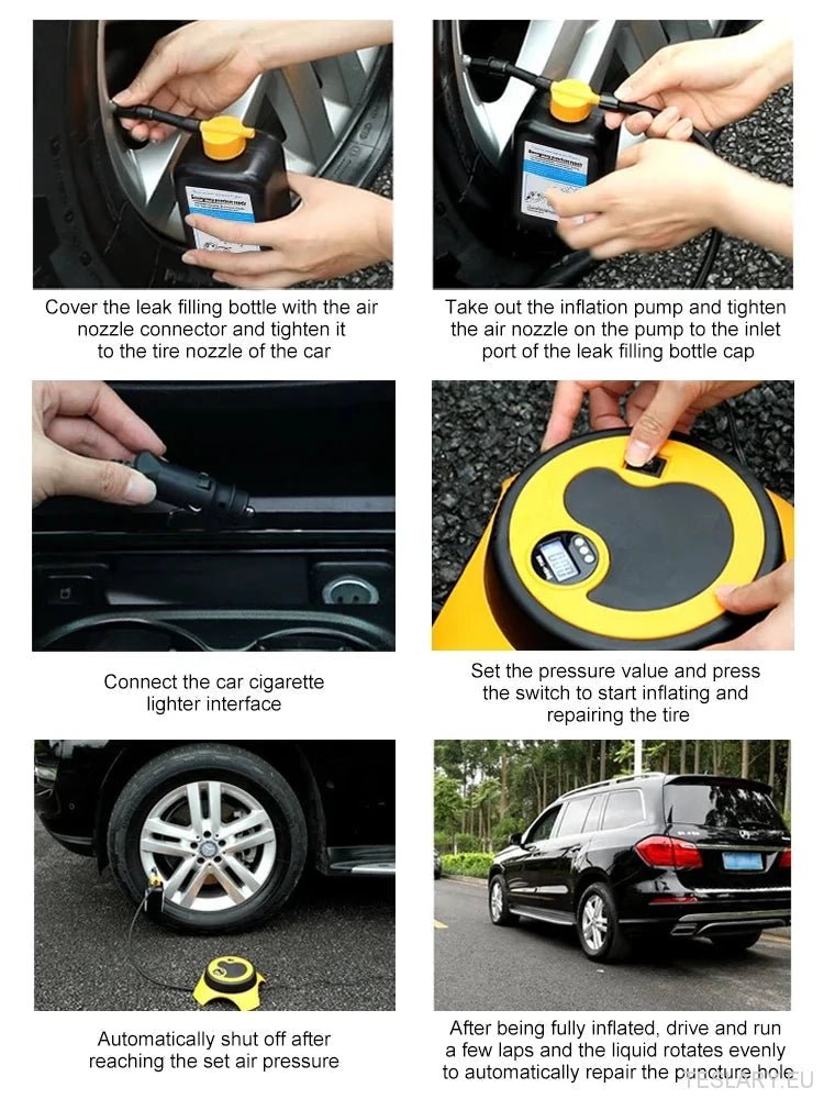 Universal 400ml Tire Sealant & Repair Liquid for EVs - TESLARY Tesla Shop Accessories Europe Nederlands Ireland Deutschland Espana Alicante France Italia