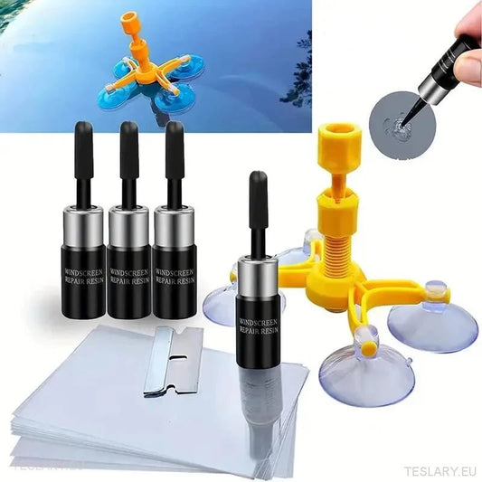 Windscreen Glass Crack Repair Kit with Resin Chamber - TESLARY Tesla Shop Accessories Europe Nederlands Ireland Deutschland Espana Alicante France Italia